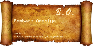 Bambach Orsolya névjegykártya